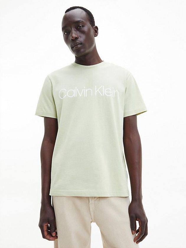 Calvin Klein USA Organic Cotton Logo Mens T-Shirt Beige 3906185-ZF